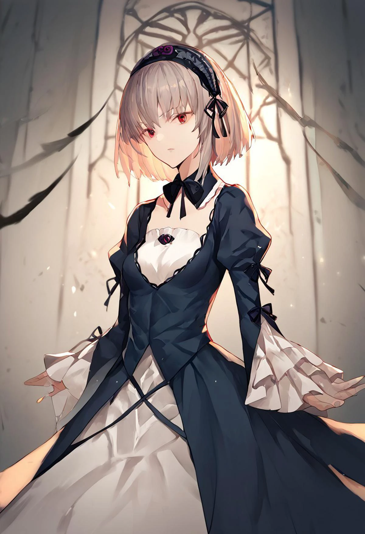 score_9, score_8_up, score_7_up, score_6_up, score_5_up, score_4_up, source_anime, 1girl,
suigintou, hairband, detached collar, dress,
masterpiece, best quality, very aesthetic, absurdres,