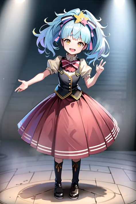 (masterpiece), (best quality), (ultra-detailed), hoshikawa idol, <lora:Hoshikawa:0.7>, stage, stage lights, full body
