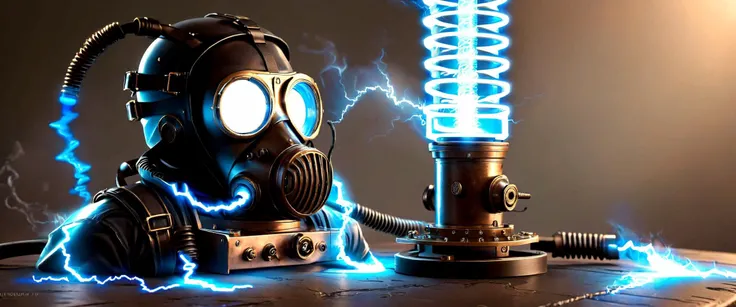 <lora:TechPunkAIv2Pruned:1> TeslaPunkAI gas mask, face, TeslaPunkAI accents, gas mask, ((small, tiny, miniature, cinematic lighting, tilt-shift, macro shot, studio shot))
