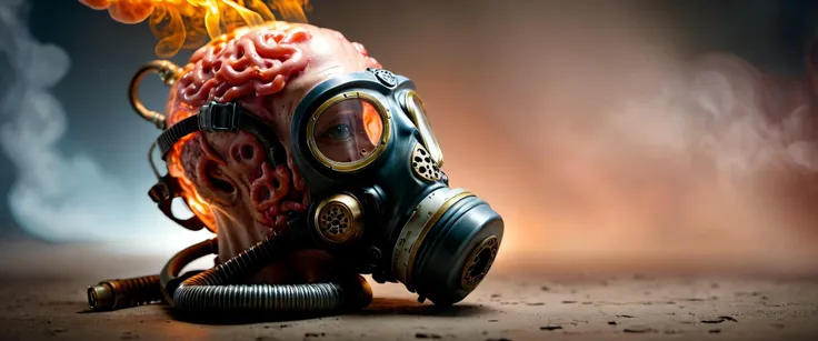 <lora:TechPunkAIv2Pruned:1> TumorPunkAI gas mask, face, tumor, ((small, tiny, miniature, cinematic lighting, tilt-shift, macro shot, studio shot))