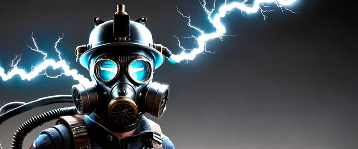 <lora:TechPunkAIv2Pruned:1> TeslaPunkAI gas mask, face, ((small, tiny, miniature, cinematic lighting, tilt-shift, macro shot, studio shot))