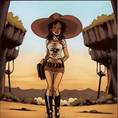 a woman standing on a beach<lora:Sexy_Gun_v1:1> sxxxygnstl