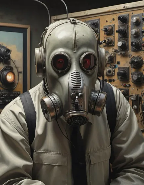 grbtw artstyle, surreal, disturbing, photorealistic, high resolution, beautiful, highest quality, masterpiece, highly detailed <lora:SDXL Grab-Bag-2 - Gasmask Guys - Trigger is grbtw artstyle:1>, <lora:add-detail-xl:0.85>