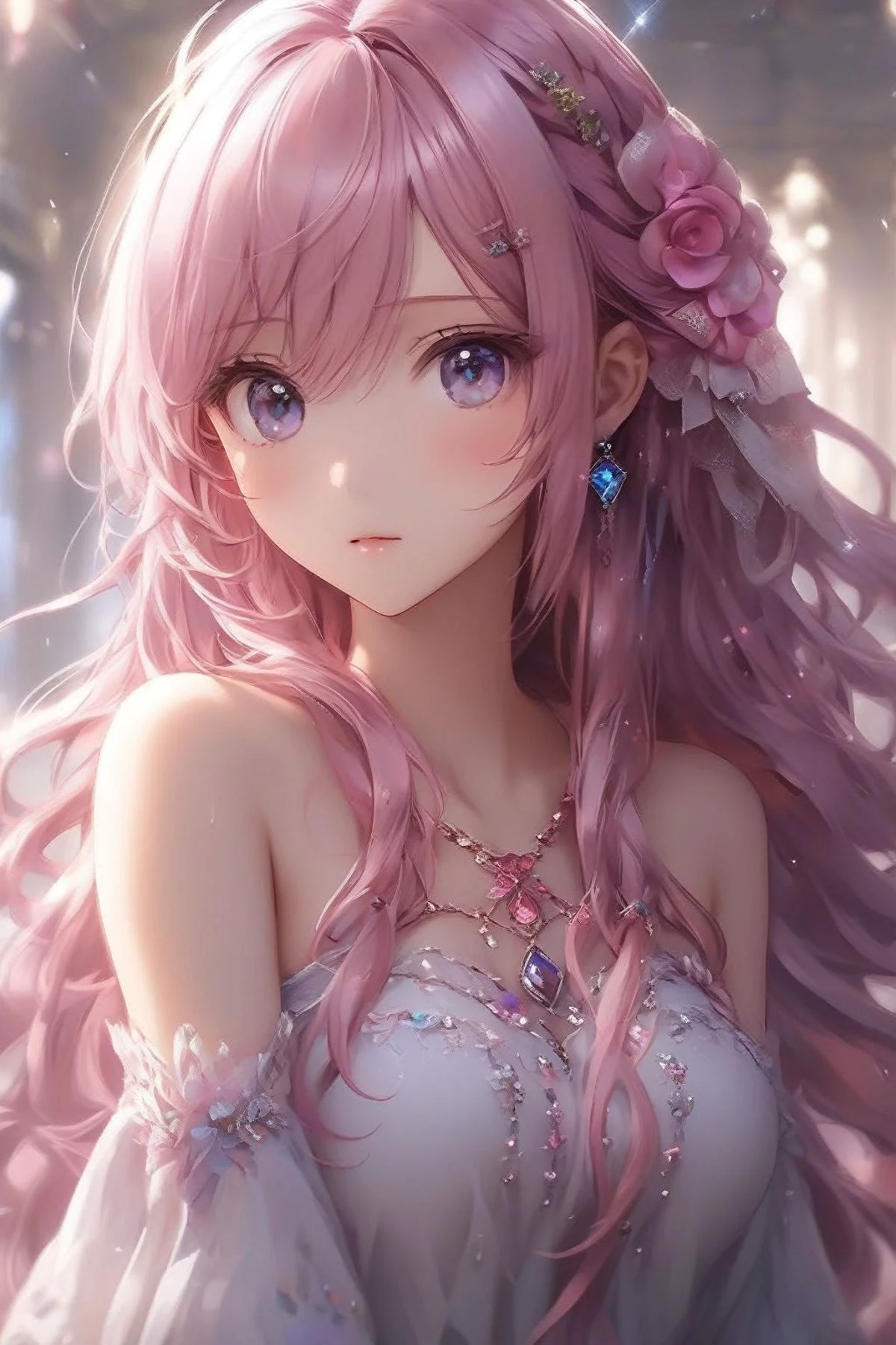masterpiece,extremely best quality, official art, cg 8k wallpaper, (Fantasy Style:1.1), (artistic atmosphere:1.2),(full body:1.4), (Korean style:1.3), (nsfw, seductively charming:1.5),
(1 woman, 20 years old, long pink hair:1.2),
(bare shoulders:1.5),(see-through_silhouette:1.4), (narrow waist:1.22),
pixiv 10000 users, highly detailed, pixiv, (beautiful face), incredibly detailed, (an extremely beautiful), (best quality)