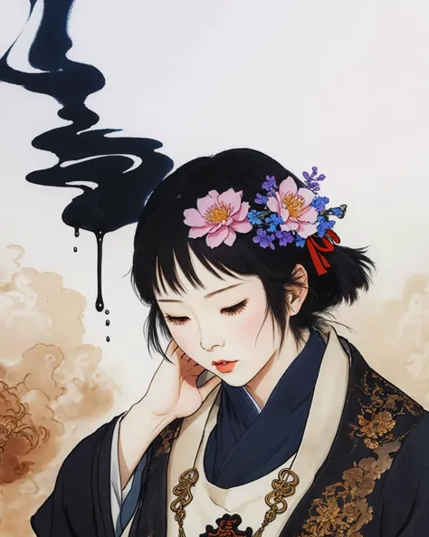 best quality,masterpiece,highly detailed,ultra-detailed, 1girl,<lora:neg4all_bdsqlsz_V3.5:-1>
<lora:de-anime-er_v10:-0.25> <lora:animezer:1> <lora:cartoon-photo_V2:1>1girl, <lora:StoryofStone:0.75> the story of the stone, ç´
æ¨å¤¢, Ink Dripping Drawing, , ink drawing, dripping ink
