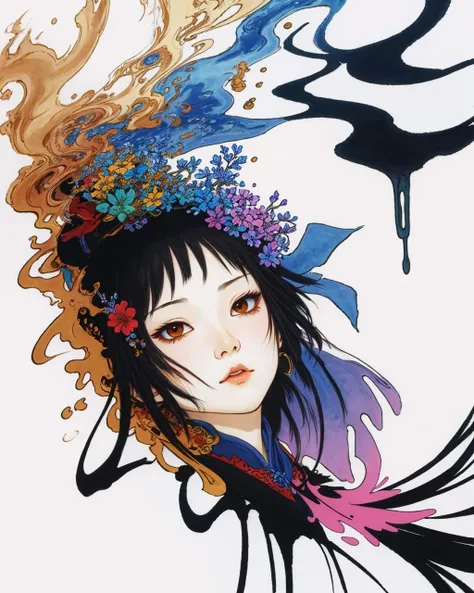 best quality,masterpiece,highly detailed,ultra-detailed, 1girl,<lora:neg4all_bdsqlsz_V3.5:-1>
<lora:de-anime-er_v10:-0.25> <lora:animezer:1> <lora:cartoon-photo_V2:1>1girl,  <lora:StoryofStone:0.75> the story of the stone, ç´æ¨å¤¢, Ink Dripping Drawing, , ink drawing, dripping ink
