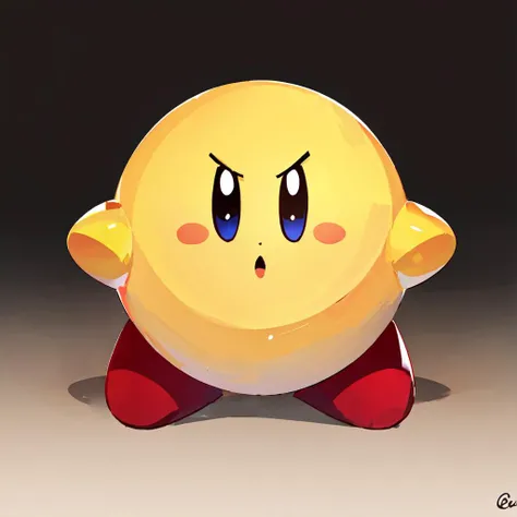 Highly detailed, High Quality, Masterpiece, yellow Kirby, <lora:Kirby:0.9>