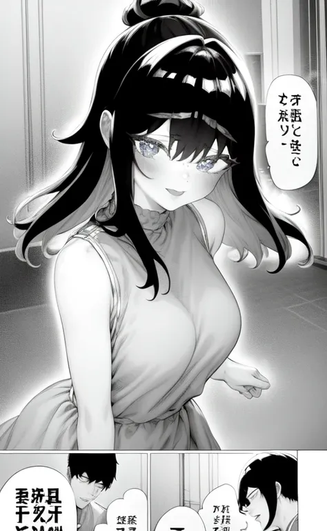 1girl, looking at the viewer, princess dress, dancing, comic, 4koma