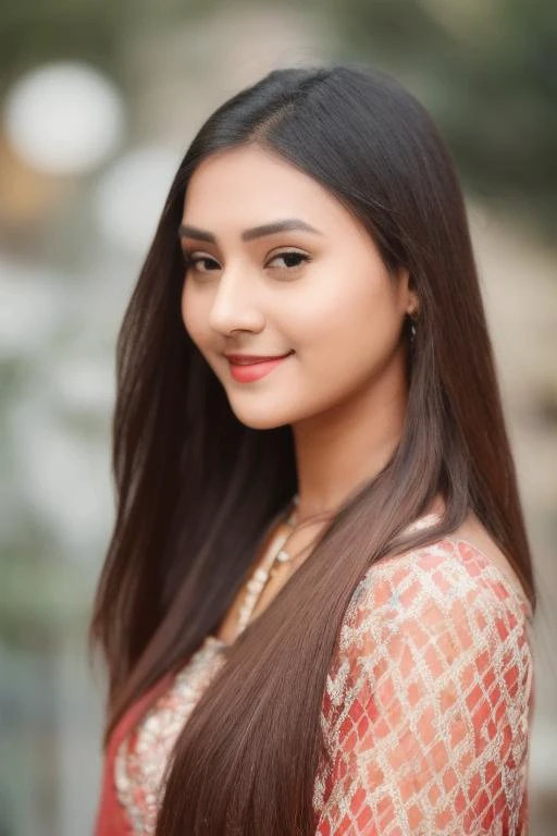 a photo of a 20-year-old woman, stylish, professional portrait, head-shot, slight smile, cute, background bokeh,hasselblade camera, 85mm lens,detaid fase, sharp focus on face, kajalcha <lora:kajalcha-000001:1>