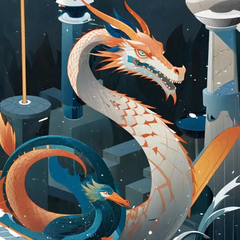 dragon <lora:illustrStyle-000002:1> illustrStyle