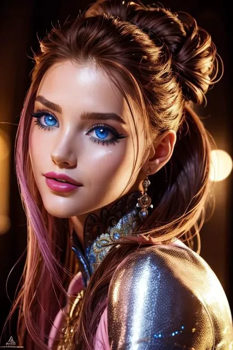 masterpiece, best quality, (photorealistic:1.4),(detailed:1.2) in the knight's castle,hall, portrait on the wall((face focus)), ultra realistic face, photo of a girl, girl smiling, night, space, ocean, ((hair up, hair in bun, hair)), ((closeup, portrait)), ((pink lipstick, eyeliner, eye shadow, blush):1.2), ((best quality, masterpiece, extreme details, high resolution):1.2),((detailed eyes, beautiful eyes, detailed face, beautiful face):1.2), professional majestic 8k uhd, soft lighting, high quality, sharp focus, High Detail, Sharp focus, dramatic, hair, eyes,<lora:Tanlines05:0.8>, <lora:skin_tone_slider_v1:1.4>, <lora:add_detail:0.6>, <lora:hourglassv01:0.7>, , <lora:Tanlines05:0.8>, <lora:skin_tone_slider_v1:1.4>, <lora:GodPussy1 v4:0.15>, <lora:add_detail:0.6>, <lora:hourglassv01:0.7>