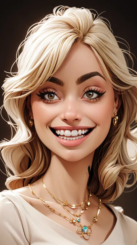 Realistic photo of a beautiful h1l4ryd woman, 1girl, solo, long hair, looking at viewer, smile, blonde hair, brown eyes, jewelry, upper body, teeth, necklace, grin, blurry, lips, blurry background, realistic, soft lighting, professional Photography, Photorealistic, detailed, RAW, analog, sharp focus, 8k, HD, high quality, masterpiece<lora:h1l4ryd:1.0>