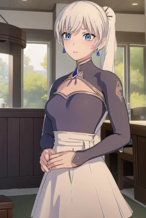 weissschnee, <lora:weissschnee-lora-nochekaiser:1>,
weiss schnee, long hair, blue eyes, hair ornament, ponytail, white hair, side ponytail, scar, tiara, scar on face, scar across eye,
BREAK dress, jewelry, earrings, blue dress,
BREAK indoors,
BREAK looking at viewer, (cowboy shot:1.5),
BREAK <lora:GoodHands-beta2:1>, (masterpiece:1.2), best quality, high resolution, unity 8k wallpaper, (illustration:0.8), (beautiful detailed eyes:1.6), extremely detailed face, perfect lighting, extremely detailed CG, (perfect hands, perfect anatomy),