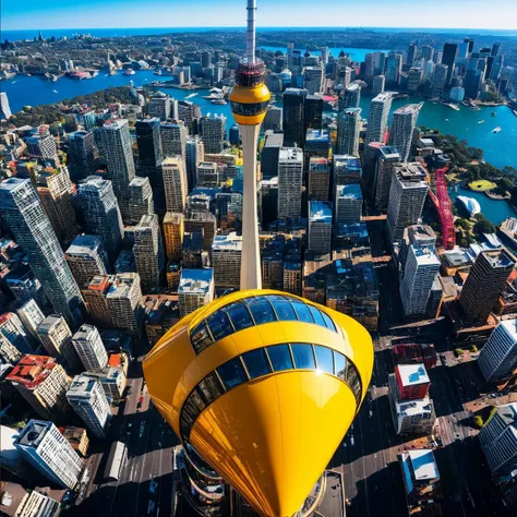 (((In front of the Sydney Tower Eye with the city below))), Bold Primary Colors, High Contrast, 4k Ultra Sharp, Captured on Nikon, 85mm photo, Precise Focus, Color Pop, Widescreen, Vibrant, Eye-catching, Fine Grain, Bold Texture, High Contrast Photography, Strong Lighting, Vibrant Feel, Dynamic Ambiance, Emphasizing Color, Creating Impact, Evoking Joy, Visual Pop, Vibrant Technique, Bold Lighting, Colorful Concept, Dynamic Styling, Vivid Visual, Joyful Story, Detailed Color, Urban Scene, Editorial Pop, Strong Lighting, Color Emotion, Dynamic Creativity <lora:add-detail-xl:2> <lora:Cosine_freck:1>