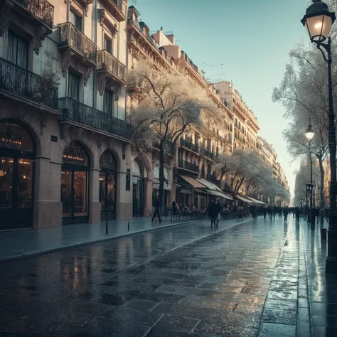 (((On a boulevard with the La Rambla in the background))), Surreal Dreamscape, Muted Tones, 4k Intricate Detail, Shot on Olympus, 90mm photo, Soft Focus, Dreamlike Quality, Letterbox, Otherworldly, Whimsical, Grainy, Soft Texture, High Key Photography, Soft Lighting, Surreal Feel, Dreamy Ambiance, Emphasizing Imagination, Creating Wonder, Evoking Dreams, Visual Fantasy, Artistic Technique, Soft Lighting, Dreamlike Concept, Imaginative Styling, Surreal Visual, Dreamy Story, Intricate Surrealism, Fantasy Landscape, Editorial Dream, Gentle Lighting, Dream Emotion, Imaginative Creativity <lora:add-detail-xl:2> <lora:Cosine_freck:1>