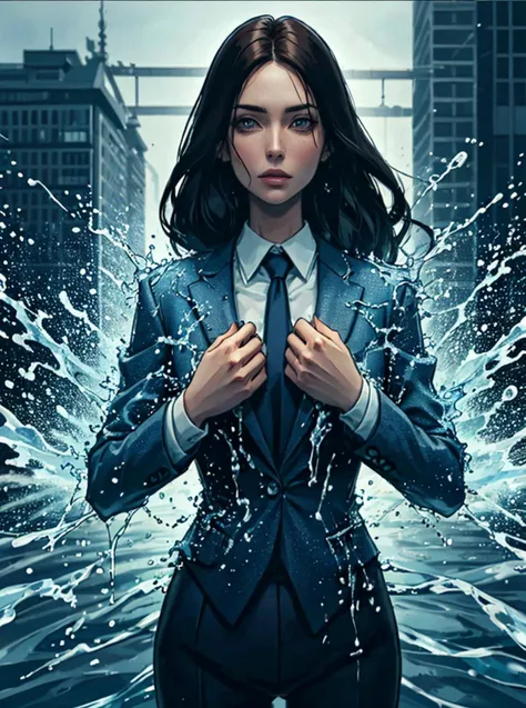 professional photo, 1girl, long brunette hair, office suit made of blue water, water drops, complex shop background, 8k uhd, dslr, high quality, (intricate details:0.9), (hdr, hyperdetailed:1.2)
<lora:WaterFashion:0.5>
<lora:pytorch_lora_weights:0.8>