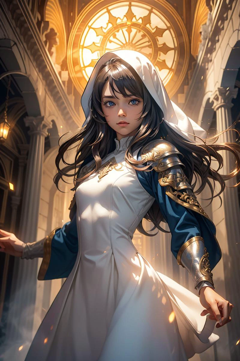majestic brilliance, stone walkway, dignified church,
BREAK,
1girl, solo, silver wavy hair, blue eyes, (Small breasts), (white dress armor armor:1.3), (floating hair:1.2),luminous body,
BREAK,
linocut printmaking, bold lines, graphic design, stark contrasts, hand-carved textures, traditional craftsmanship, striking visuals,
ornate details, dynamic movement, opulent textures, (dramatic lighting:1.3), (rich colors:1.2),rim lighting, two tone lighting,mirrornun, <lora:epi_noiseoffset2:0.7>, <lora:mirrornun-noise:0.6>