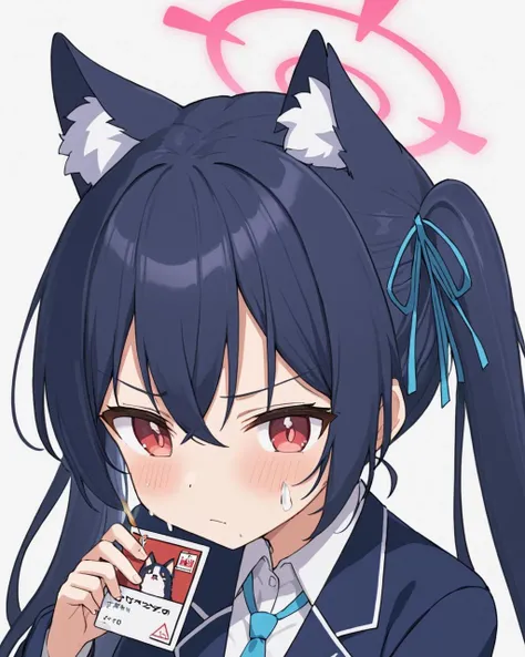 serika \(blue archive\),1girl, twintails, anger_vein, halo, animal_ear_fluff, trembling, tears, white_background, cigarette, simple_background, blush, looking_at_viewer, upper_body, solo, hair_ribbon, crying, dog, id_card, tearing_up, closed_mouth, slit_pupils, blue_ribbon
<lora:serika_(blue_archive)_image1321_2023-11-28-000012:1>halo. gorgeous,key visual, vibrant, studio anime,award-winning, professional, highly detailed,high budget, cinemascope