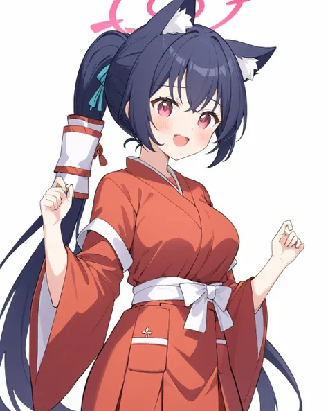 serika \(blue archive\),1girl, solo, miko, halo, white_background, breasts, simple_background, blush, skin_fang, red_hakama, wide_sleeves, looking_at_viewer, gohei, holding, animal_ear_fluff, open_mouth, ponytail, hakama_skirt, smile, official_alternate_costume
<lora:serika_(blue_archive)_image1321_2023-11-28-000012:1>halo. gorgeous,key visual, vibrant, studio anime,award-winning, professional, highly detailed,high budget, cinemascope