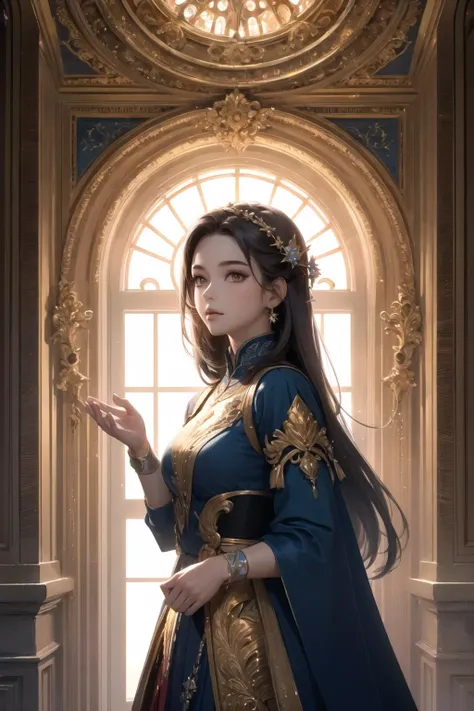 1girl,golden pupils, xuancaimofa, (masterpiece, top quality, best quality, official art, beautiful and aesthetic:1.2),<lora:XuancaiMofa-Classical:0.45>