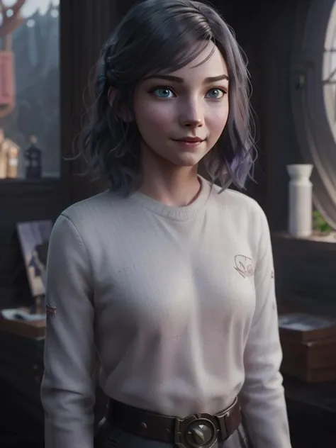 sexy (Emma Myers:1.1) as enid sinclair, smile, (looking at viewer:1.2), dark blue hair, modelshoot style, (extremely detailed CG unity 8k wallpaper), full shot body photo of the most beautiful artwork in the world, photorealistic painting by Ed Blinkey, Atey Ghailan, Studio Ghibli, by Jeremy Mann, Greg Manchess, Antonio Moro, trending on ArtStation, trending on CGSociety, Intricate, High Detail, Sharp focus, dramatic, photorealistic painting art by midjourney and greg rutkowski
