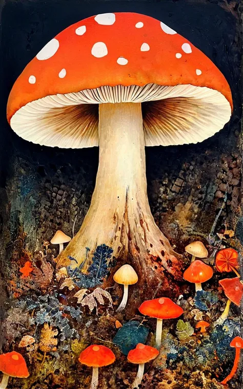 <lora:t1ngSDXL:1> t1ng, traditional media, abstract, texture, no humans, mushroom,