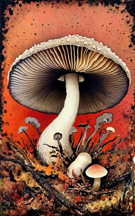 <lora:t1ngSDXL:1> t1ng, traditional media, abstract, texture, no humans, mushroom,