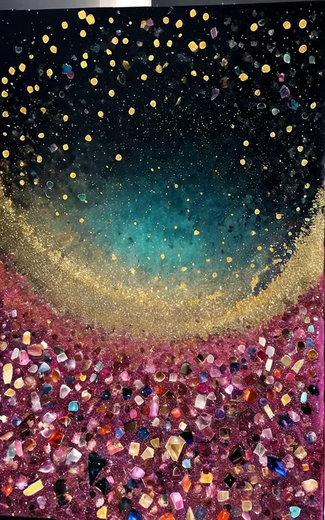 <lora:t1ngSDXL:1> t1ng, traditional media, abstract, texture, no humans, crystal, glitter