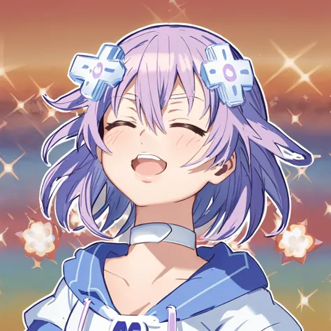 masterpiece, best quality, IncrsSecretPower, solo, closed eyes, Neptune from Hyperdimension Neptunia, short hair, choker, d-pad hairclips, face closeup <lora:neptune:1> <lora:FabulousSecretPowersMeme:1>