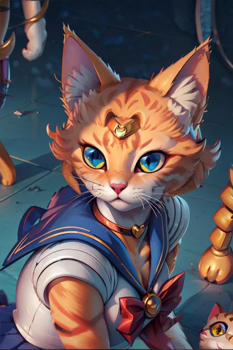 <lora:c4ttitude:0.8>, <lora:sailormoondredraw:1.0>, IncrsSMRCMeme, sailor moon \(cosplay\), c4ttitude, anthropomorphic cat, no humans || masterpiece, perfect quality, sharp focus, shallow depth of field, 8k