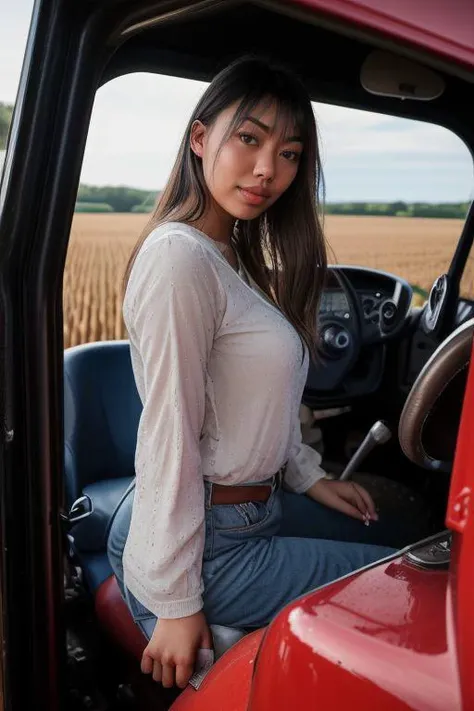 DEN_princessisi_OF,
(posing in a tractors cockpit, driving a tractor, country living, country, farming, driving a tractor in a field:1.2),
bokeh, f1.4, 40mm, photorealistic, raw, 8k, textured skin, skin pores, intricate details <lora:epi_noiseoffset2:1>, epiCRealism <lora:ClothingAdjuster3:-1>