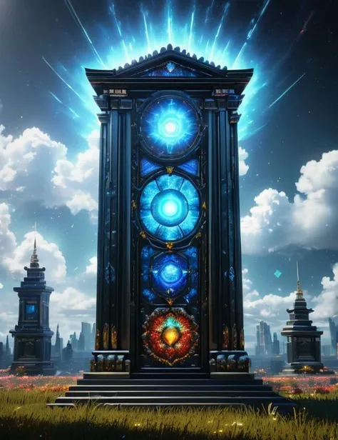 ((best quality)), ((masterpiece)), ((realistic,digital art)), (hyper detailed), DonMF43Dr4g0n Meadows Pilaster,Cloud Formation,Meteor Shower Peak, octane rendering, raytracing, volumetric lighting, Backlit,Rim Lighting, 8K, HDR, <lora:Fae_Dragon_SD1.5_version-000008:1>