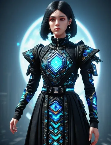 ((best quality)), ((masterpiece)), ((realistic,digital art)), (hyper detailed), upper body clothing, Crew Neck, Thermal-regulating Mesh, Digital Haze Texture,, Dolman Sleeves, Maxi Length, Drop Waist, Side pockets,,Slit Details, , lower body clothing, Plasma-lace Lace, Hyperspace Spiral Pattern,, Relaxed Fit, Natural Waist, Raw Wash,,Allover Print,Appliqué Work,,Coin Pockets,,Convertible Dress, Zipper Closure, , octane rendering, raytracing, volumetric lighting, Backlit,Rim Lighting, 8K, HDR, <lora:Fae_Dragon_SD1.5_version-000008:1>