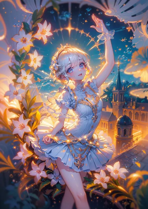 (Masterpiece:1.2), best quality, (illustration:1.2), (ultra-detailed), (Masterfully crafted Glow, lens flare), (Cinematic background), hyper details,(delicate details:2), (delicate detailed), (intricate details), octane render, hdr, (hyperdetailed:1.15), (soft light:1.2),
1girl, solo, white hair, detailed face and eyes, blush smile face, cute pose, from side, (detailed light), (Iridescence eyes), nobility, a fine detailed tea cup, elegant sitting pose, victorian era fashion style, lace trim, gauze, ruffles, ribbons, bows, multi-layered cake cutting, folds, pleats , high collars, high waists, princess sleeves and mutton sleeves, (specular reflection), (many big Iridescence Bubbles;1.3), pearl, cure vibe,
<lora:mirrornun-noise:0.5> <lora:ç¼çå:0.5>,
ultra detailed eyes, mature, plump, thick, entirely paint, (bioluminescent hair:1.1),(glowing eyes), (makeup),(Cinematic masterpiece), (Cinematic headlighting),(whimsical:1.2),(Dynamic:1.4), growing shadows, ((caustic)), dynamic angle, beautiful detailed glow, ambient occlusion, ambient light, raytraced reflections,(best illumination, an extremely delicate and beautiful), ((cinematic lighting)), (soft:2), (Nephilim:1.2), (halo), (radiant aura),(lens flare:1.2),(warm lighting:1.4),(perfect face:1.3), highest detailed, vibrant colors, high contrast, (8K UHD:1.2), (photorealistic:1.2), official art, unity 8k wallpaper, beautiful and aesthetic, vivid colours, (romanticism:2) <lora:Nardack:1>