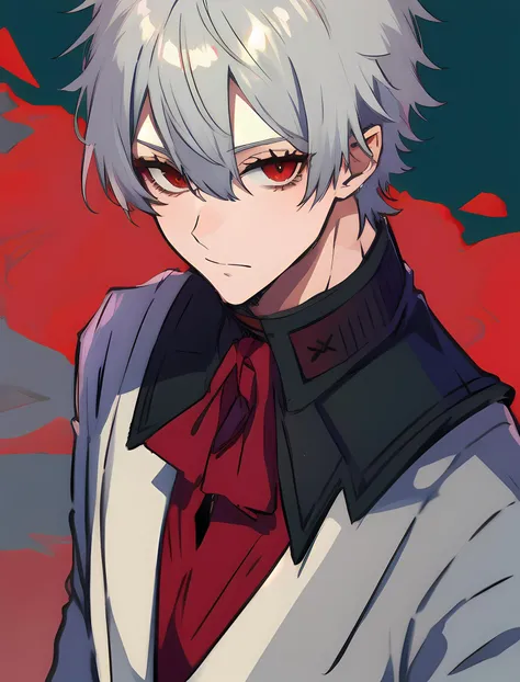 masterpiece, best quality, highres, high quality, 1boy, solo, male focus, looking at viewer, upper body,  hair, realistic,  kuzuha, grey hair, <lora:Kuzuha-Nijisanji:1>