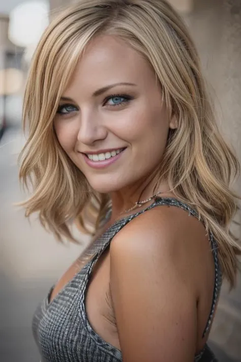 <lora:m4l1n4:0.9>, a Realistic photo of m4l1n4 woman with blue eyes and blonde Hair style, long hair, breasts, looking at viewer, blue eyes, blonde hair, medium breasts, teeth, grin, blurry, lips, grey eyes, realistic, soft lighting, professional Photography, Photorealistic, detailed eyes, RAW, analog, sharp focus, 8k, HD, DSLR, high quality, Fujifilm XT3, film grain, award winning, masterpiece