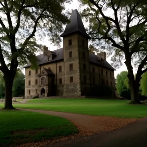 a dark castle, fantasy style