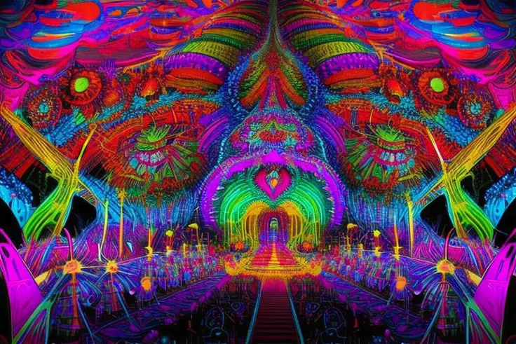 <lora:f4b14n:0.5> f4b14n fluid light rhythm the walls are melting in a chillout dome at a festival