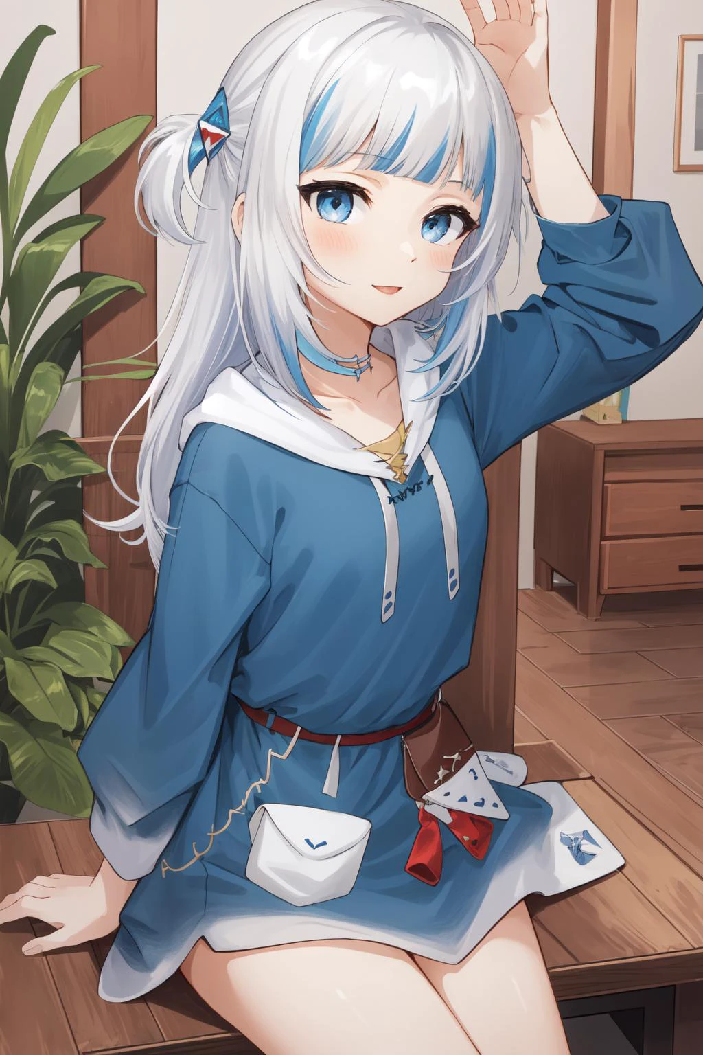 best quality, intricate details,
1girl, <lora:hololiveENGen1_v1:0.8> gawr gura,