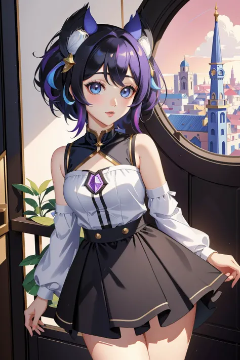 1girl, (designed by Marc Chagall:0.8) , fauvism art, artistic Concept art, intricate background, landscape of a ([The Valley of the Kings|Georgia]:1.3) from inside of a University, it is very [pleasant:Kawaii:6] and Pastel, crowded fauna with Black oak, at Midday, Maximalist, Manic, Classical Realism, Black lighting, 35mm, Infrared, Plain white background, Orton effect, photolab, adobe lightroom, chibi