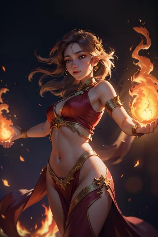 ((Immersive)), ((4K)), ((Captivating)), ((Magnificent)), ((Extraordinary)), ((Enchanting)), fantasy, man, Fire Dancer, Flames, Graceful, raw photo, Untouched photo, RAW Image, Original photo, waning light, Weakening glow, Declining light, Fading illumination, Shallow depth of field, Zoom lens, Fast lens
