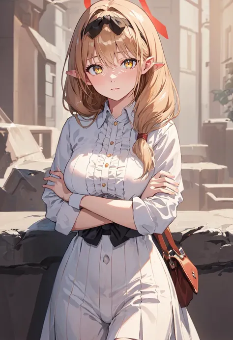 (safe:1.10), best quality, masterpiece, highres, solo, (chinatsu_bluearchive:1.10), crossed arms, cowboy shot, looking at viewer, 37 <lora:chinatsu_bluearchive:0.80>