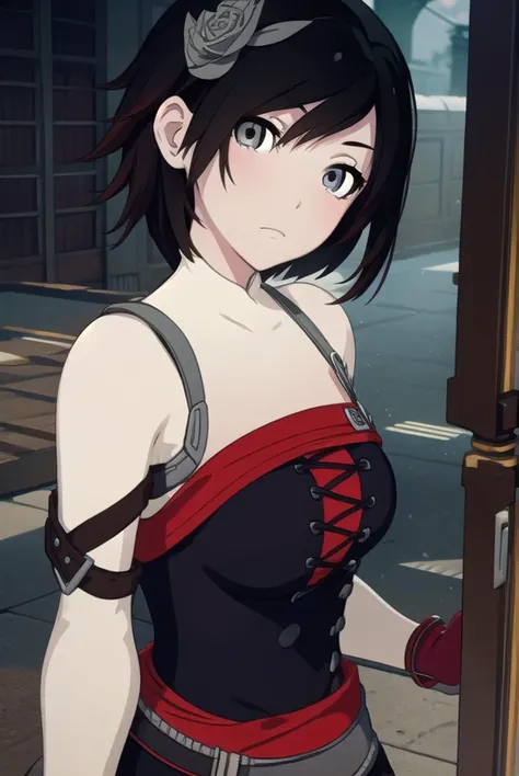 rubyrose, <lyco:rubyrosev4-lyco-nochekaiser:1>,
ruby rose, black hair, short hair, (grey eyes:1.5),
BREAK ,
BREAK looking at viewer,
BREAK outdoors,
BREAK <lora:GoodHands-vanilla:1>, (masterpiece:1.2), best quality, high resolution, unity 8k wallpaper, (illustration:0.8), (beautiful detailed eyes:1.6), extremely detailed face, perfect lighting, extremely detailed CG, (perfect hands, perfect anatomy),