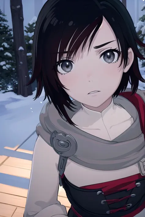 rubyrose, <lyco:rubyrosev4.5-lyco-nochekaiser:1>,
ruby rose, black hair, short hair, (grey eyes:1.5),
BREAK ,
BREAK outdoors, night, nature, forest,
BREAK looking at viewer, (cowboy shot:1.5),
BREAK <lyco:GoodHands-beta2:1>, (masterpiece:1.2), best quality, high resolution, unity 8k wallpaper, (illustration:0.8), (beautiful detailed eyes:1.6), extremely detailed face, perfect lighting, extremely detailed CG, (perfect hands, perfect anatomy),