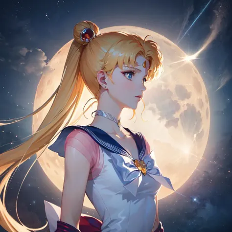 (((masterpiece))), (((best quality))), ((ultra-detailed)), (highly detailed CG illustration), ((an extremely delicate and beautiful)),cinematic light, sailor moon, eternal sailor moon, sky, nebula,  <lora:eternal_sailor_moon-v10:0.5>, moon palace, (palace)