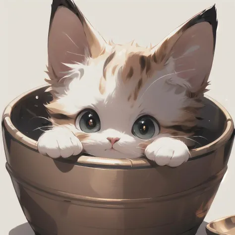 (Masterpiece:1.2, high quality), <lora:cat_20230627113759:0.8>, lineart, 1cat, (high angle), tears, sorrow, crying, <lora:teary:0.7>, full body, gold cat, simple background, white background, with a empty cat bowl in the foreground, detailed pupils, detailed paws