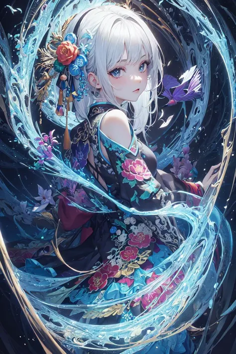 (masterpiece, top quality, best quality, official art, beautiful and aesthetic:1.2), (1girl:1.3), extreme detailed,(fractal art:1.3),colorful,highest detailed,(chinese clothes:1.2),