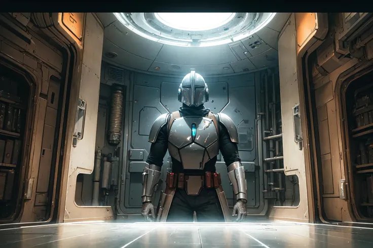 (((no human))),RAW photo, cinematic masterpiece, majestic epic composition, dvd screenshot of 2022 george lucas movie The Mandalorian, DVD screengrab, 2022s cinema, (movie scene, Mandalorian in the glass cockpit of a spaceship, behind the controls/), full shot, epic dynamic frame, dynamic pose, motion blur, sci-fi, cyber, (((cienatic look))), cinematic light, rim light, film grain, natural skin texture, 24mm, 4k textures, (highly detailed worn metal texture:1.3), (rust, dirt, dust, scratches, abrasions on the metal texture:1.2), soft cinematic light, adobe lightroom, photolab, hdr, intricate, elegant, (complex, intricate , insane highly detailed sci-fi background inside a spaceship in a sci-fi movie:1.1), absurdes, ((((cinematic look)))), soothing tones, insane details, intricate details, hyperdetailed, low contrast, soft cinematic light, dim colors, exposure blend, hdr, faded, (high detailed skin:1.2), 8k uhd, dslr, soft lighting, high quality, film grain, Fujifilm XT4 , dark studio, (rim light:1.2), two tone lighting, dimly lit, low key, (darken:1.2), (dark shot:1.3), exposure blend, hdr, professional color grading, complimentary colors, adobe lightroom, photolab, professional color correction, post-processing, aerial perspective, particles and dust in beams of light