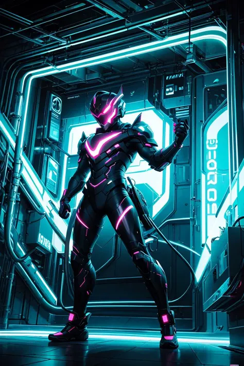 (masterpiece, top quality, best quality, official art, beautiful and aesthetic:1.2),neon lighting, (vibrant glow:1.2), dynamic colors, striking contrast, futuristic vibe, electric energy,reflective surfaces