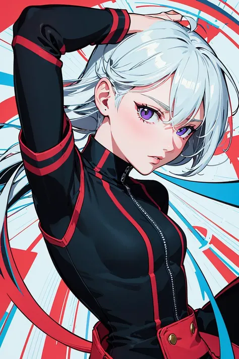 masterpiece, best quality, 1girl, cel shading, (bold outlines:1.2), flat colors, sharp shadows, graphic style, manga influence, clean linework, striking visuals